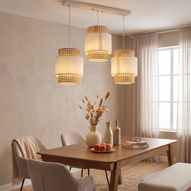 Rattan Boho Ceiling Lamp 040 styled in an interior