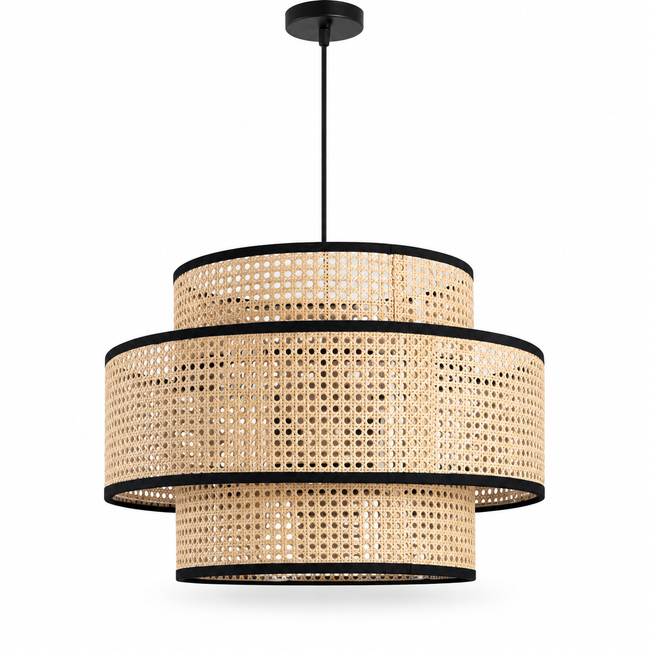 Rattan Boho Ceiling Lamp 041 on a white background