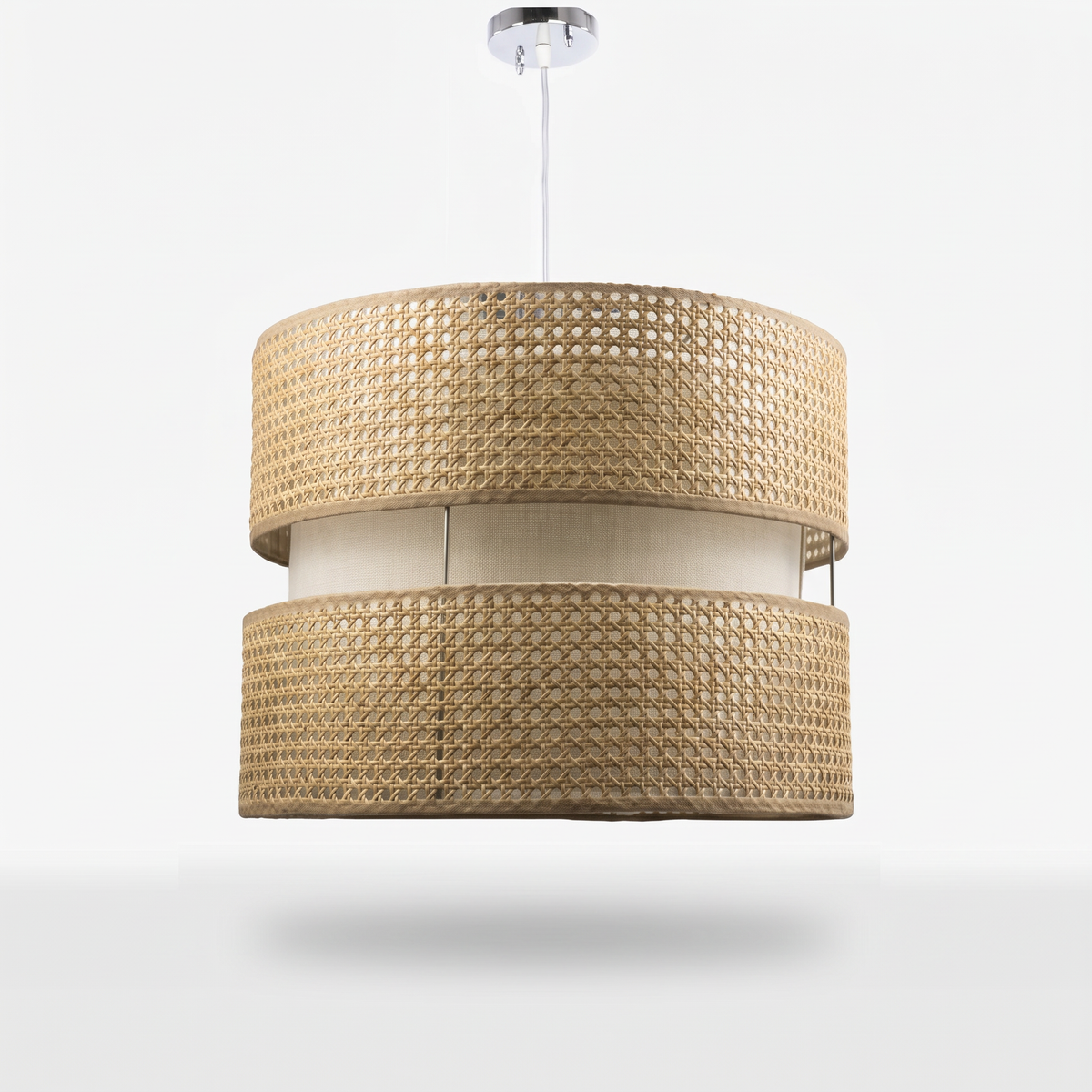 Rattan Boho Ceiling Lamp 045 on a white background