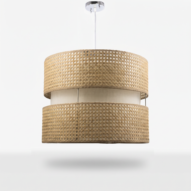 Rattan Boho Ceiling Lamp 045 on a white background