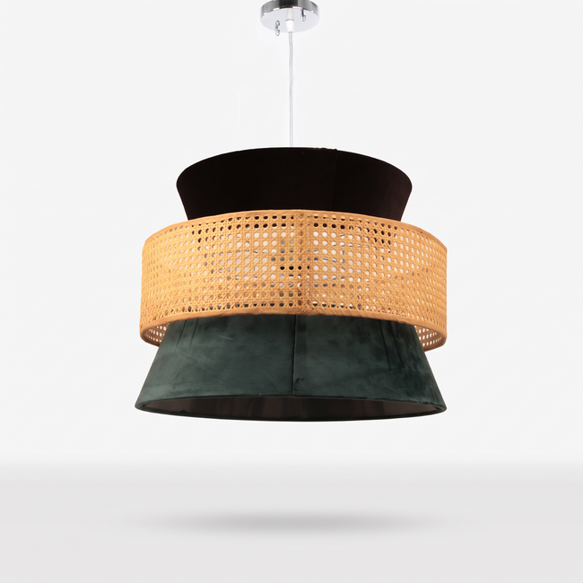 Rattan Boho Ceiling Lamp 047 on a white background