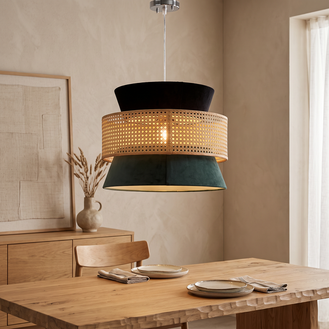 Rattan Boho Ceiling Lamp 047 styled in an interior