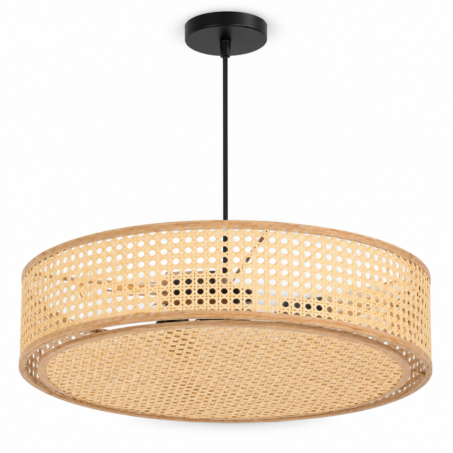 Rattan Boho Ceiling Lamp 048 on a white background