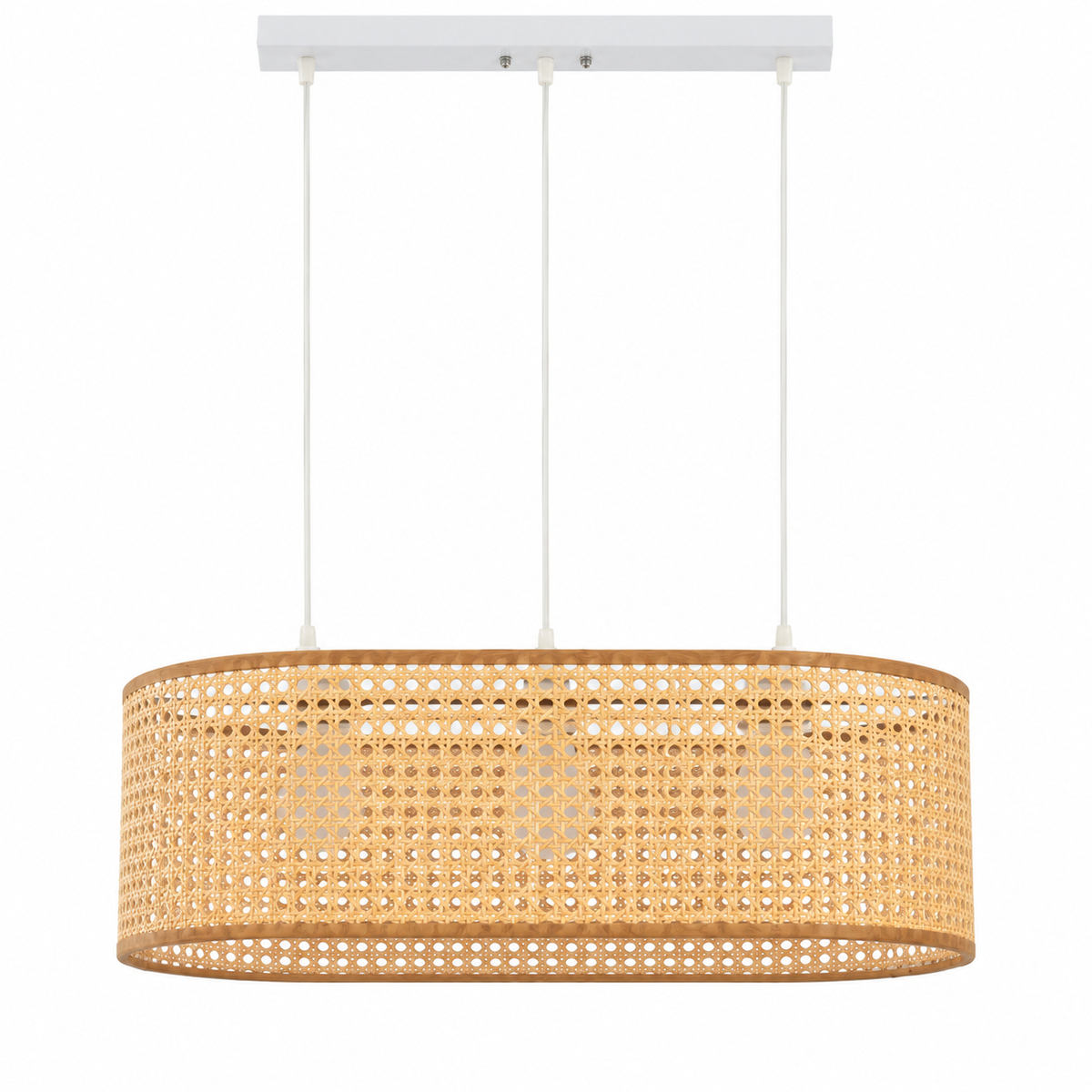 Rattan Boho Ceiling Lamp 054 on a white background