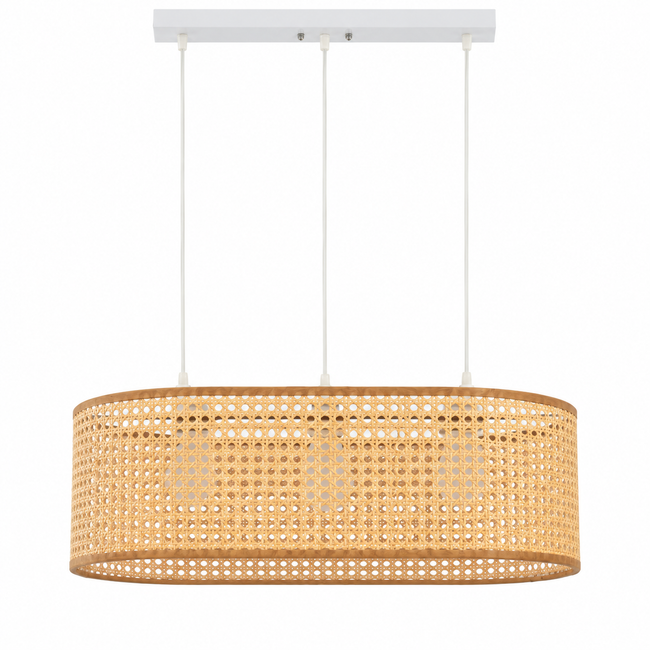 Rattan Boho Ceiling Lamp 054 on a white background