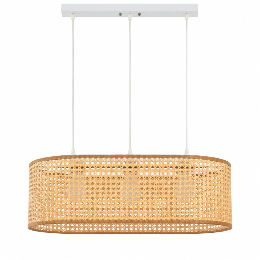 Rattan Boho Ceiling Lamp 054 on a white background
