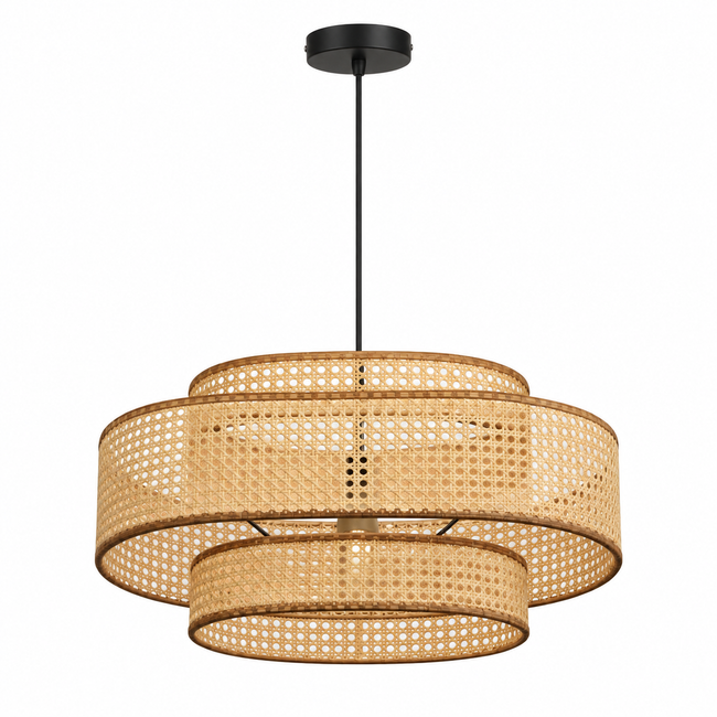 Rattan Boho Ceiling Lamp 061 on a white background