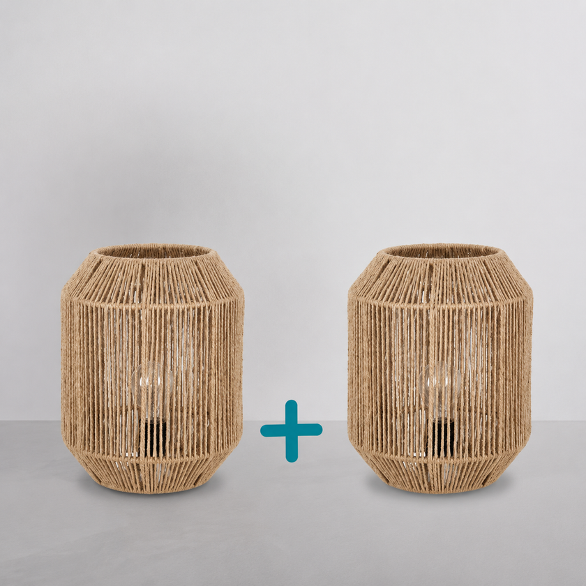 Burlap Table Lamp 008