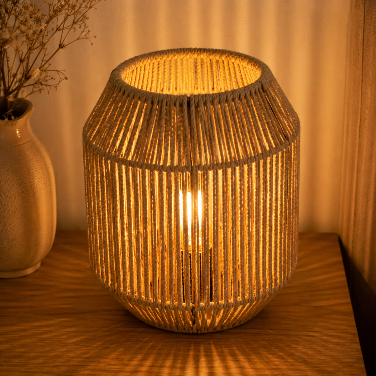 Burlap Table Lamp 008