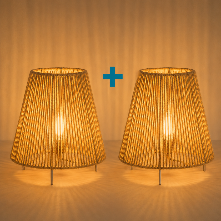 Burlap Table Lamp 004