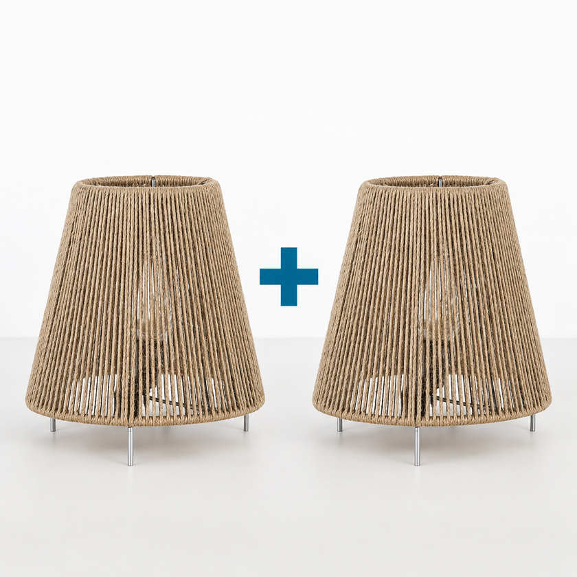 Burlap Table Lamp 004