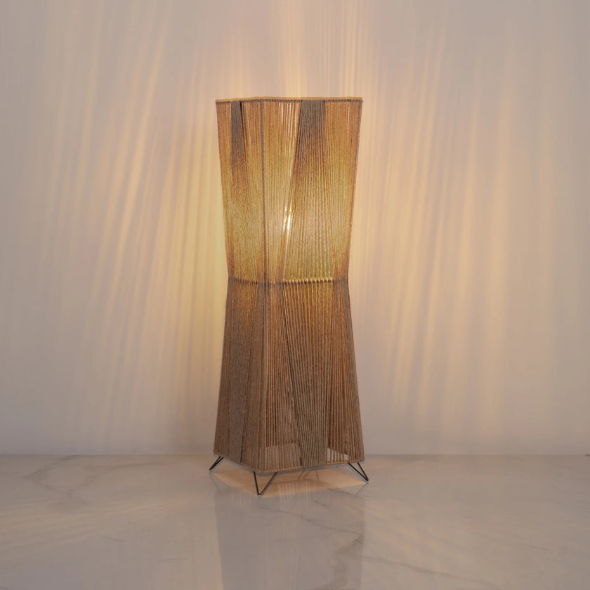 Burlap Boho Floor Lamp 013