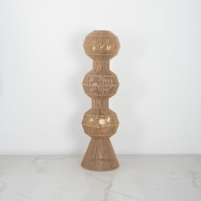 Burlap Boho Floor Lamp 020