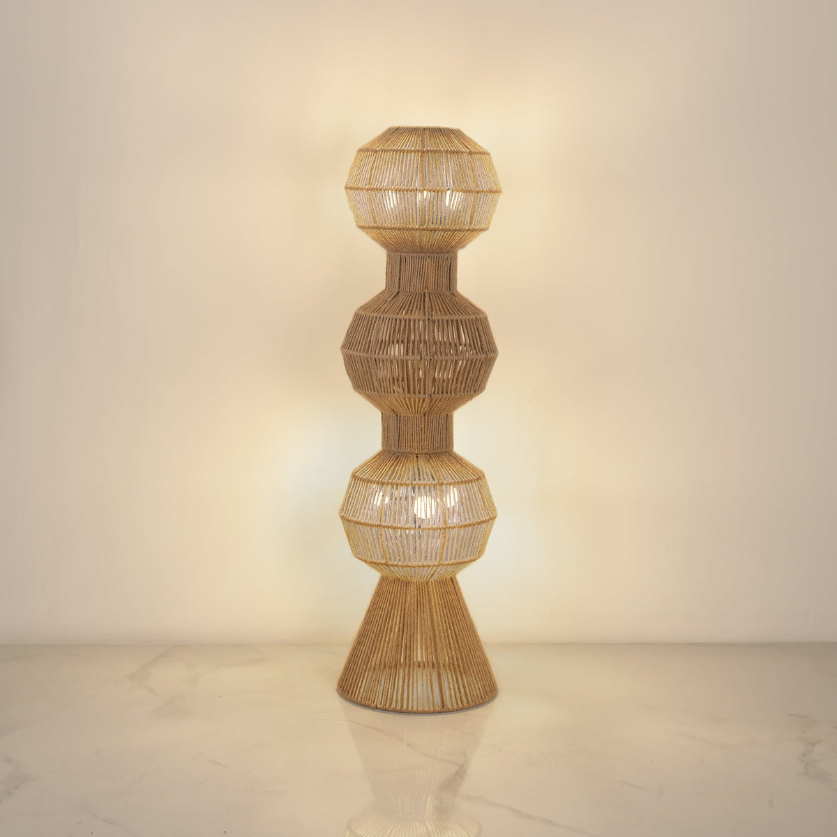 Burlap Boho Floor Lamp 020