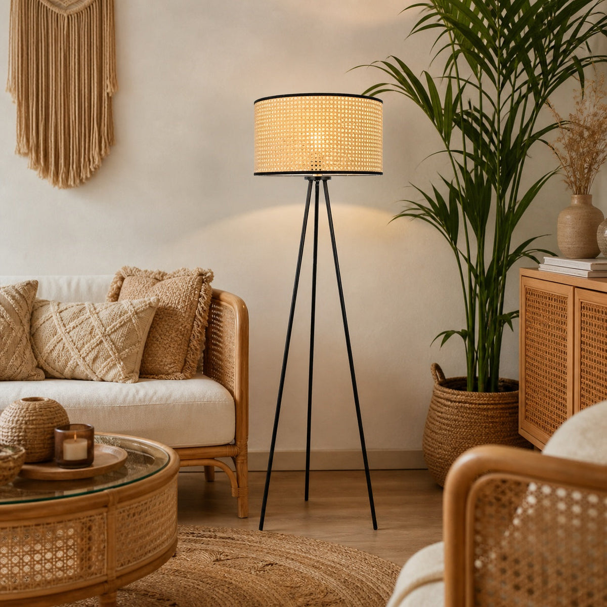 Rattan Boho Floor Lamp 001