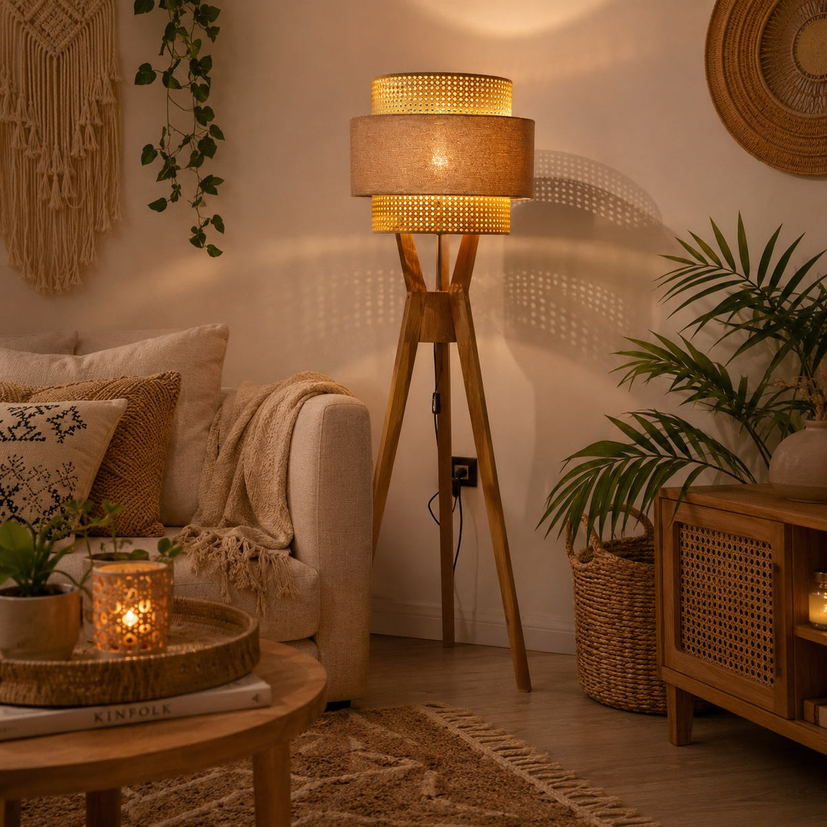 Rattan Boho Floor Lamp 006