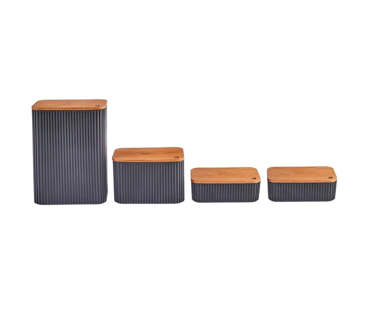 Massimo 4-Piece Storage Container Set-airtight wooden Lid