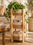 Three-Tier Woven Basket Stand