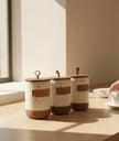 Serrana Home Ceramic Canister Set 3 Pieces — ceramic jars with lids for coffee, tea, and sugar storage
