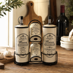 Ada Ceramic Condiment Caddy Set – Oil, Vinegar, Salt & Pepper