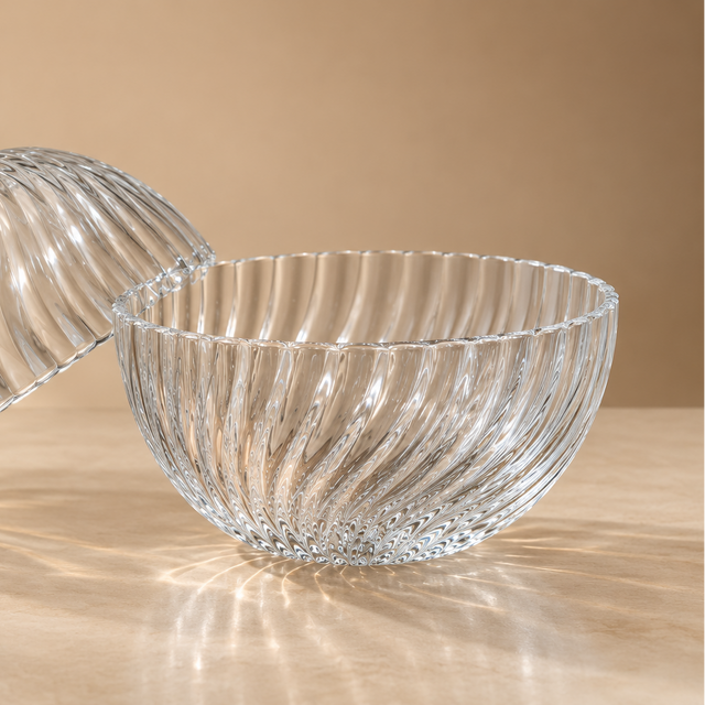 Serrana Home Twista Bowl Set of 6 — twisted-design glass bowls for desserts, nuts, and snacks