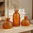 Ambra Ribbed Glass Vase Trio — Set of 3