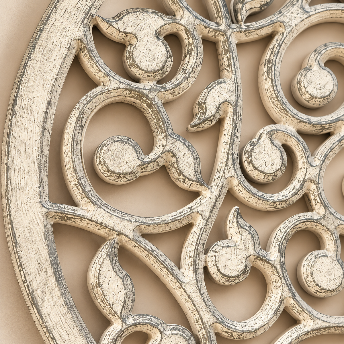 Handcrafted Carved Wooden Wall Medallion