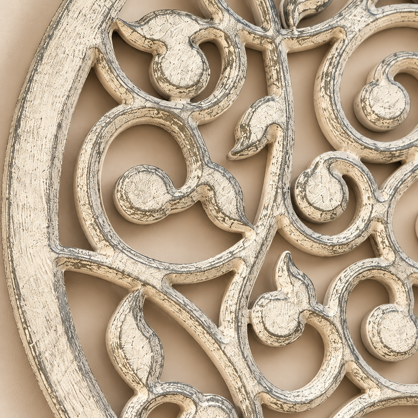 Handcrafted Carved Wooden Wall Medallion