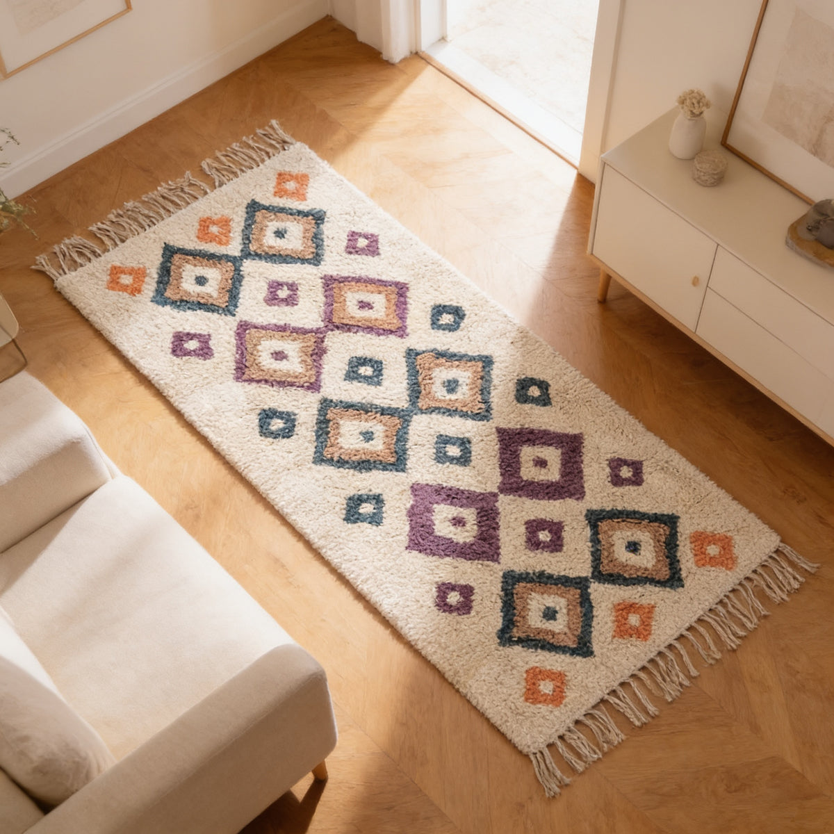 S110 handmade kilim rug — lifestyle view
