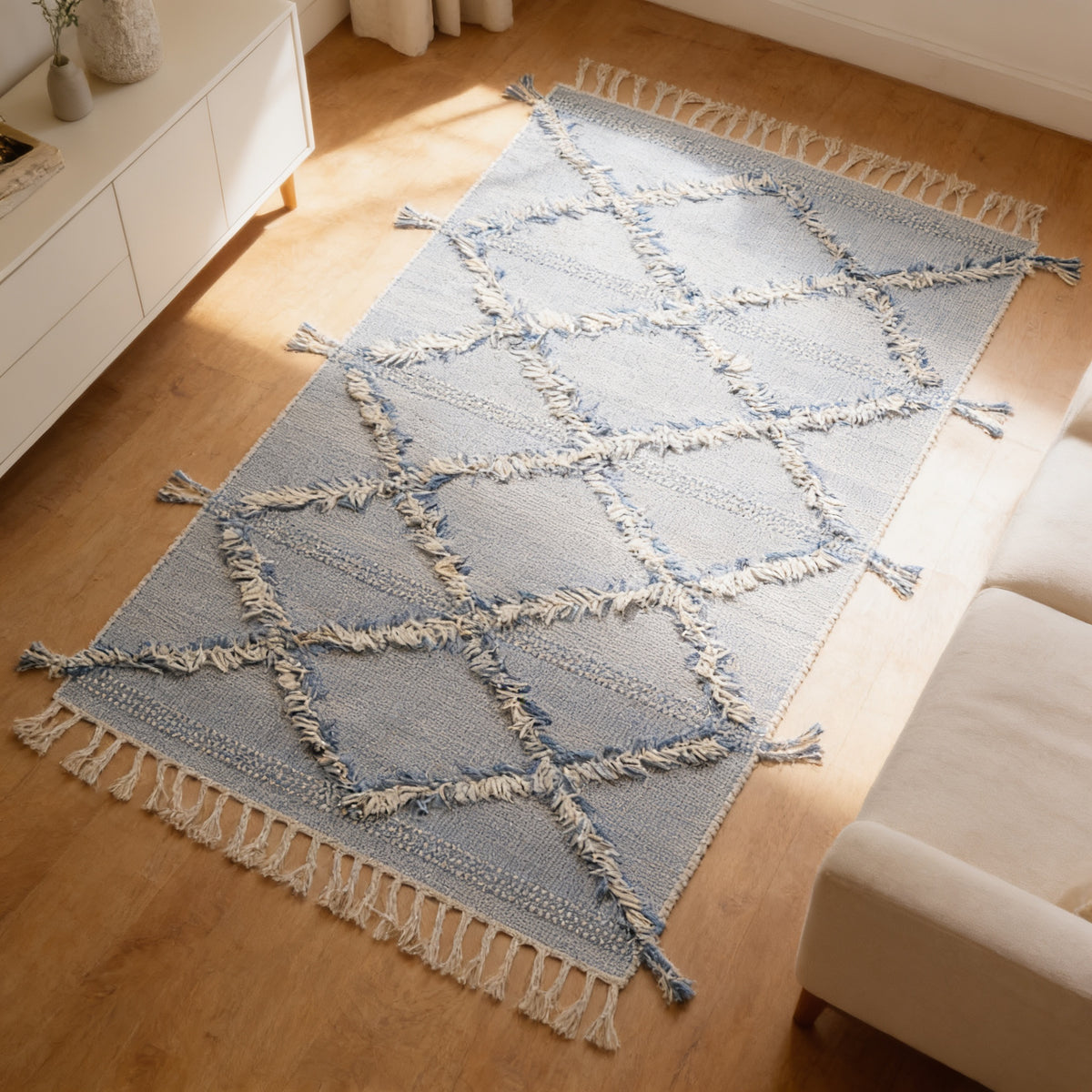 S123 handmade kilim rug — lifestyle view