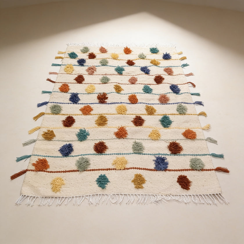 S127 handmade kilim rug — studio view