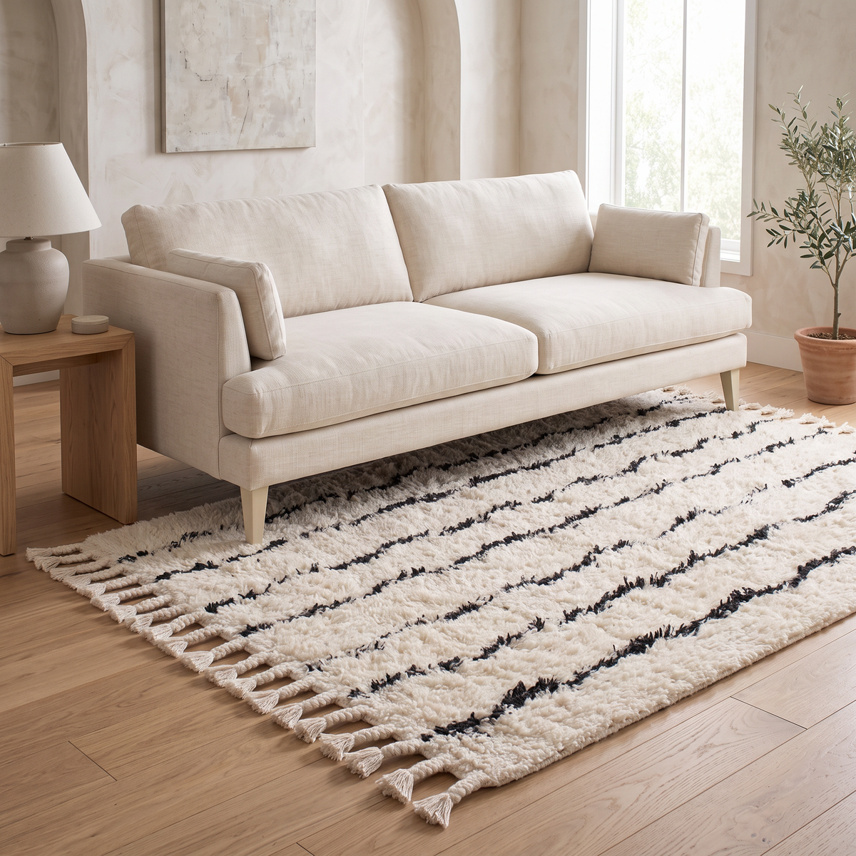 S132 handmade kilim rug — lifestyle view