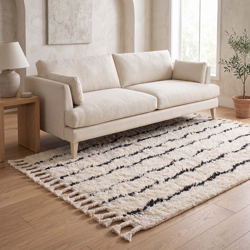 S132 handmade kilim rug — lifestyle view