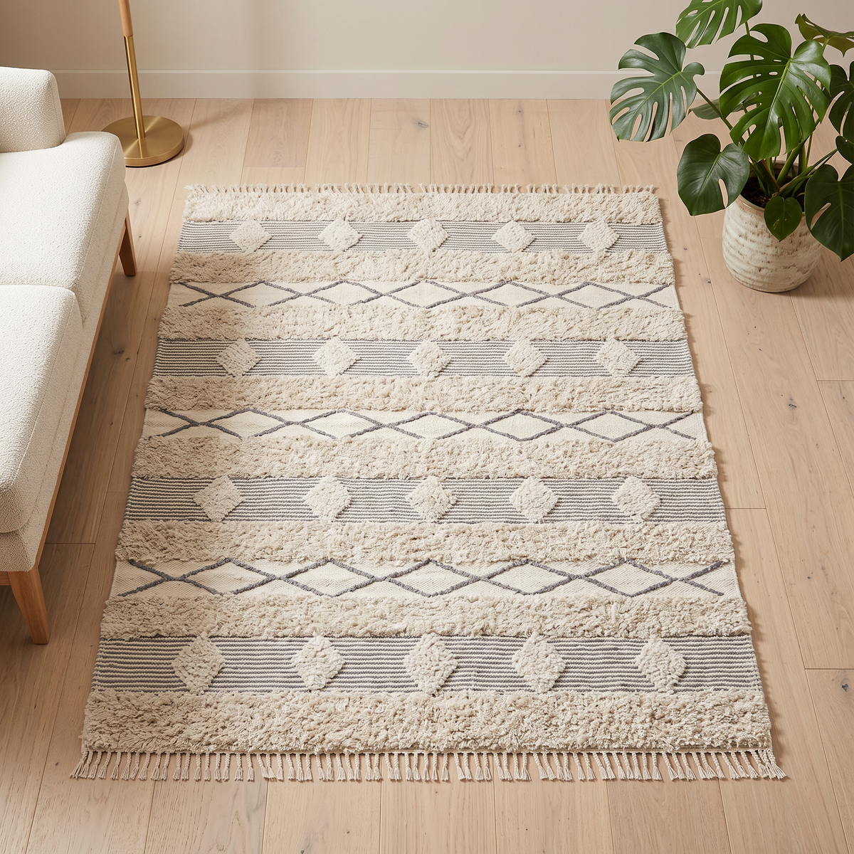 S135 handmade kilim rug — lifestyle view