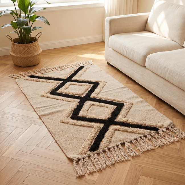 S14 handmade kilim rug — lifestyle view