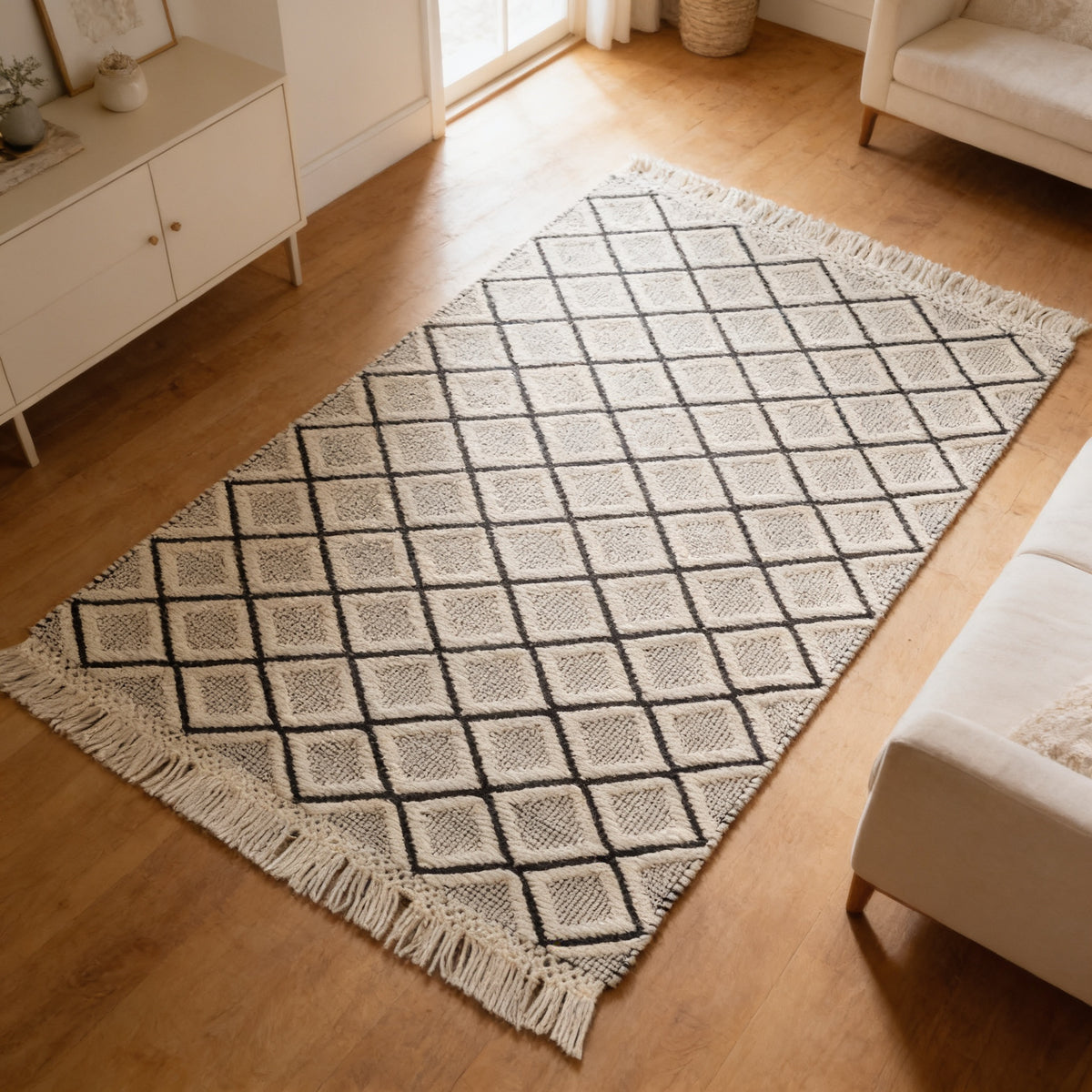 S151 handmade kilim rug — lifestyle view