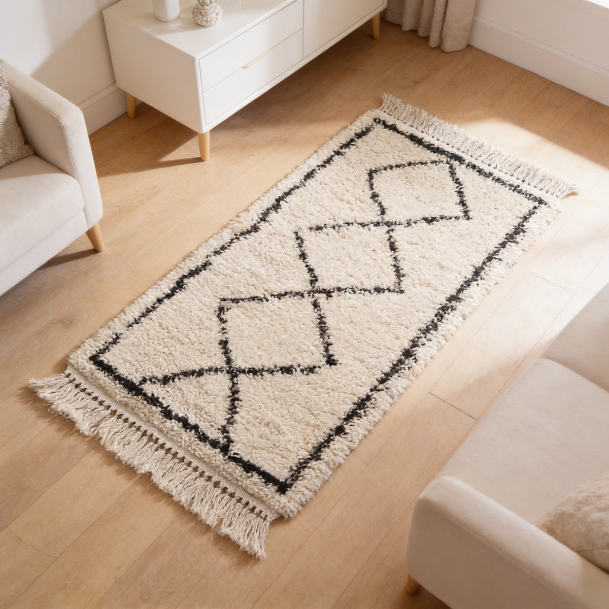S155 handmade kilim rug — lifestyle view