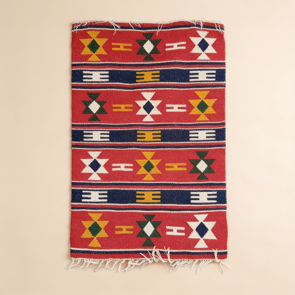 S163 handmade kilim rug studio view