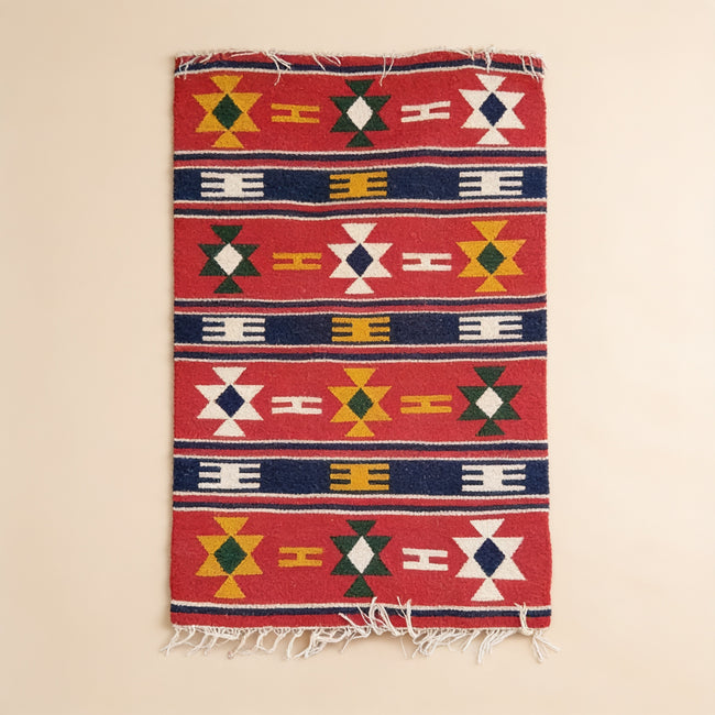 S163 handmade kilim rug studio view