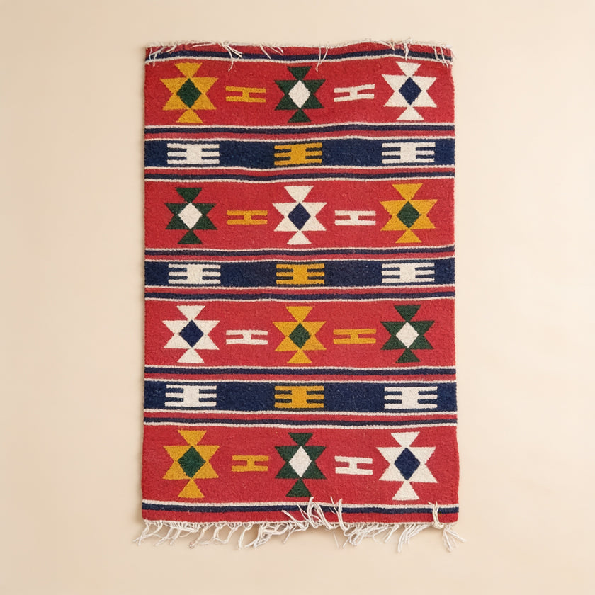 S163 handmade kilim rug studio view