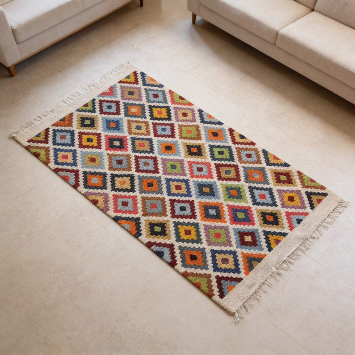 S165 handmade kilim rug lifestyle view