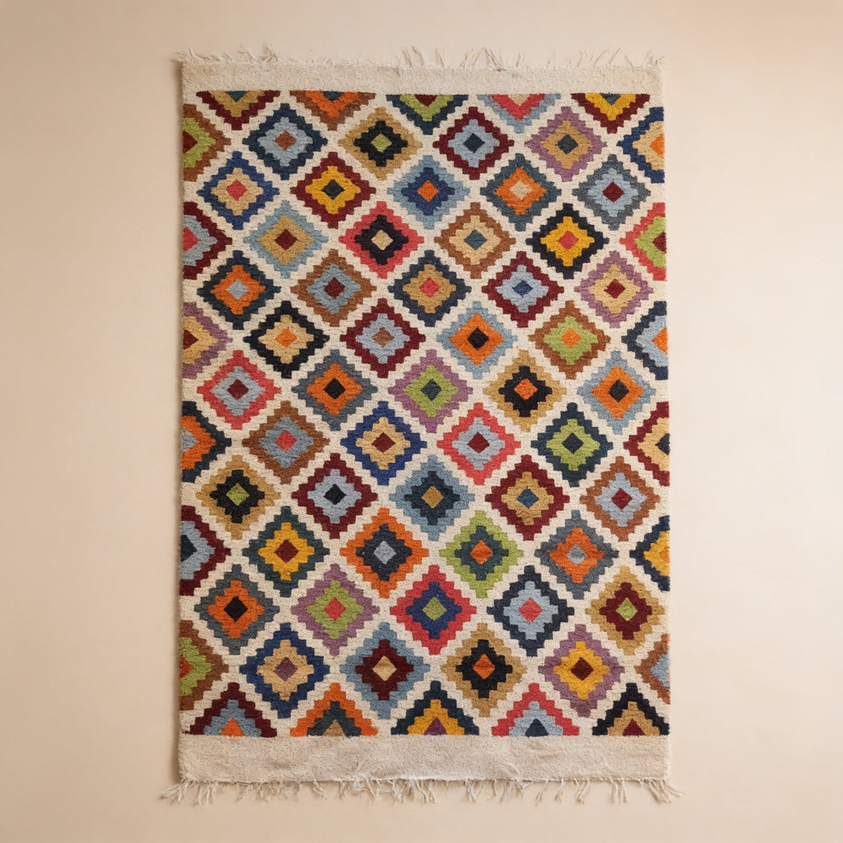 S165 handmade kilim rug studio view
