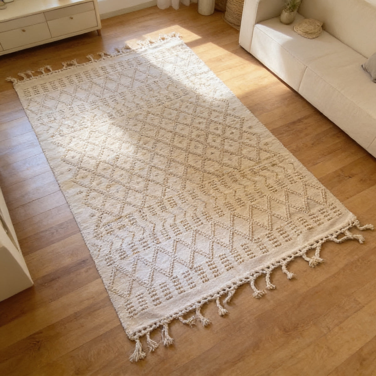 S17 handmade kilim rug — lifestyle view