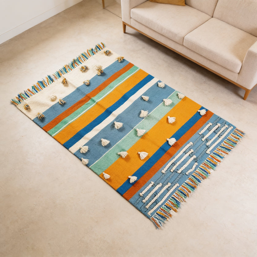 S201 handmade kilim rug lifestyle view