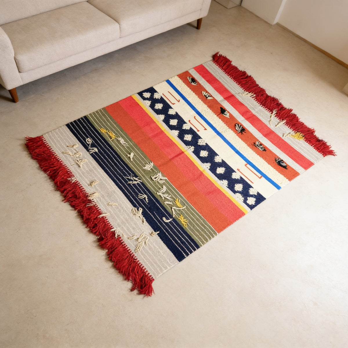 S204 handmade kilim rug lifestyle view