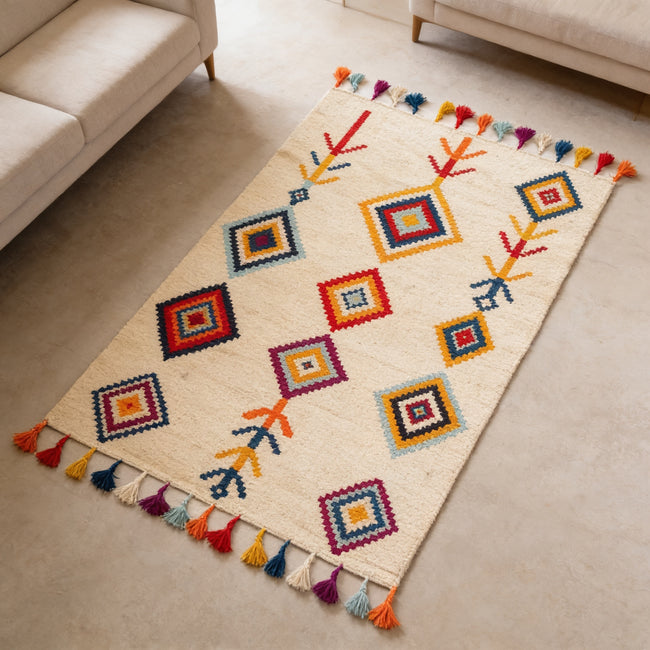 S205 handmade kilim rug lifestyle view
