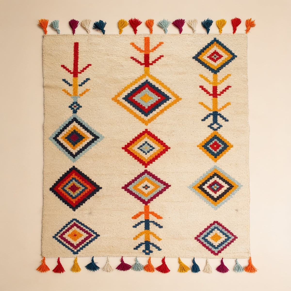 S205 handmade kilim rug studio view