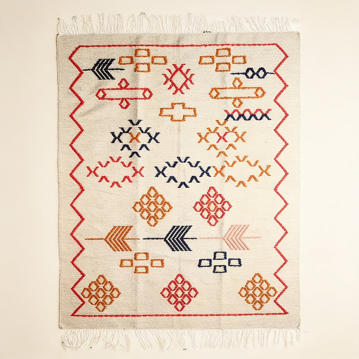 S206 handmade kilim rug studio view
