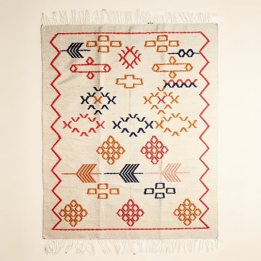 S206 handmade kilim rug studio view
