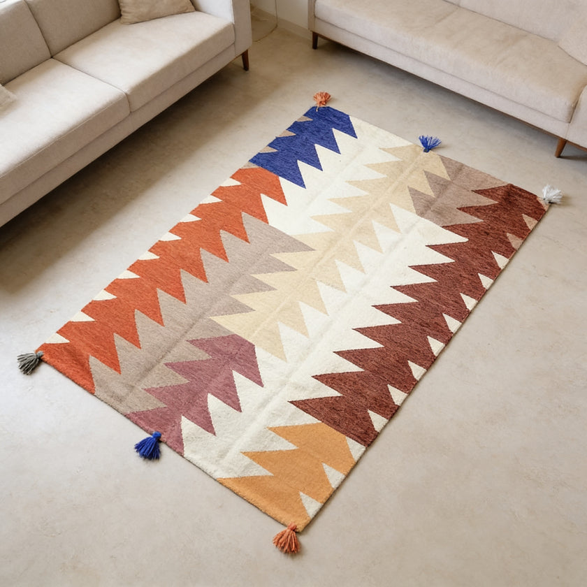 S207 handmade kilim rug lifestyle view